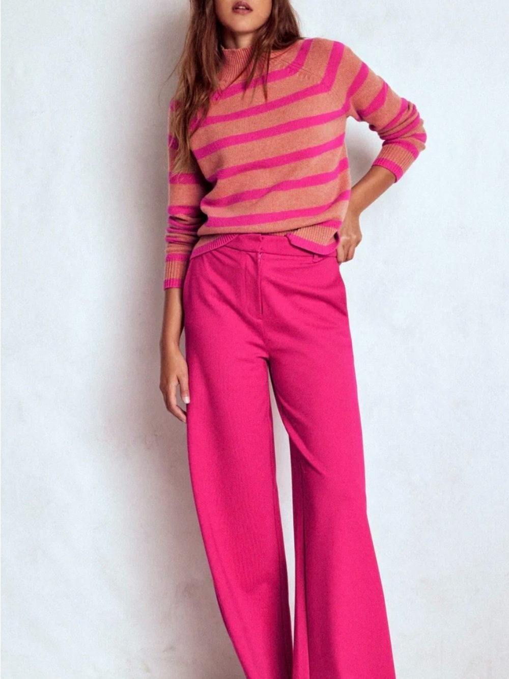 Boden Hot Pink Wide-Leg Trousers (12L) - Picture 4 of 4